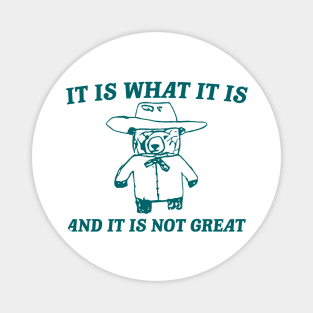 It Is What It Is And It Is Not Great , funny meme bear saying Magnet